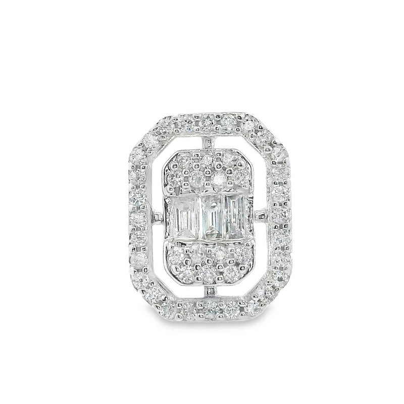 14K WG Emerald Shape Diamond P