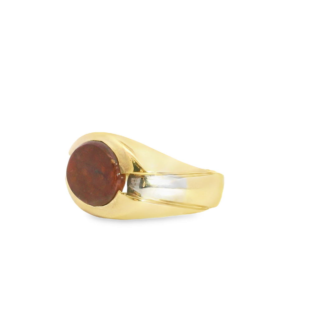18K Two Tone Chalcedony Ring