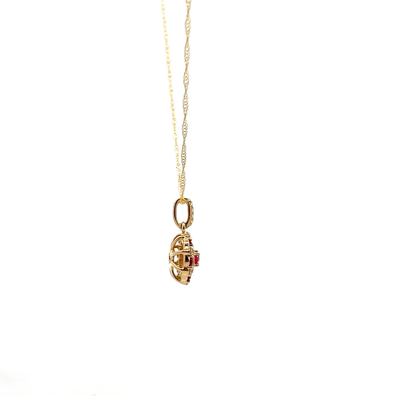 14K YG Ruby & Diamond Pendant