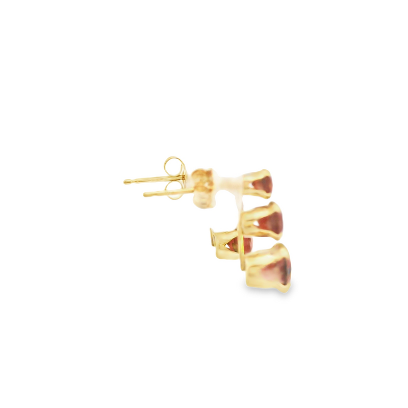 14K YG Garnet Earrings