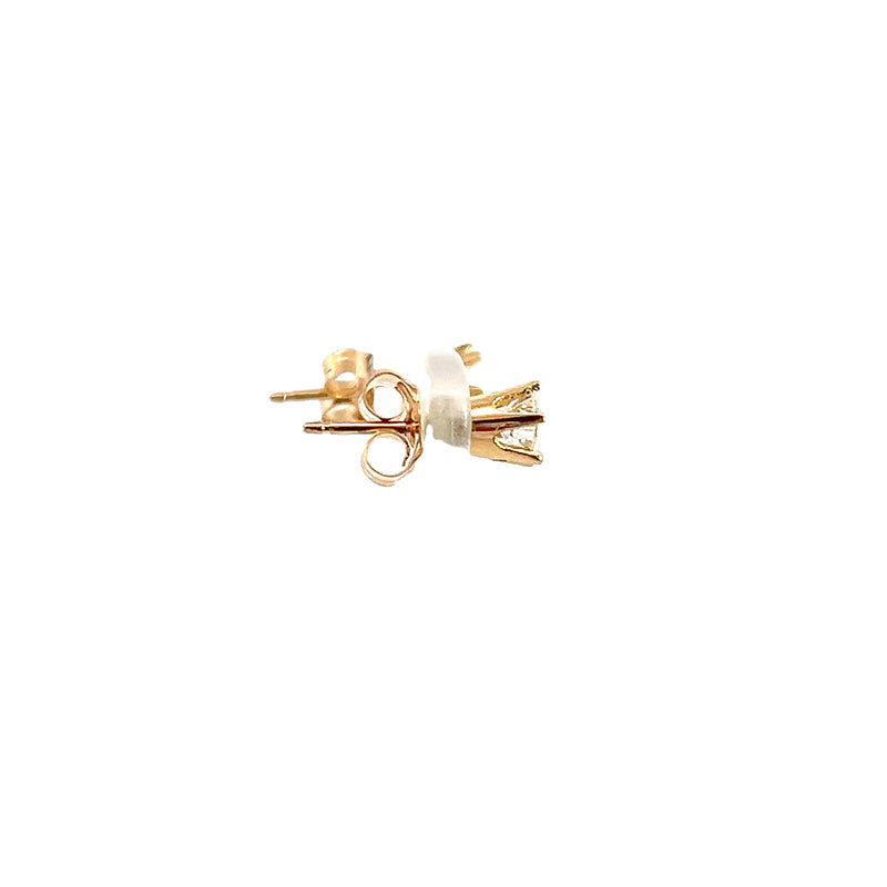 14K YG Diamond Stud Earrings