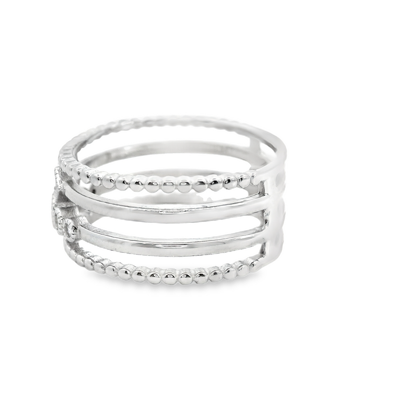 Sterling Silver Wide CZ Ring