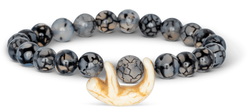 Sloth Tracking Bracelet in Black & White Agate