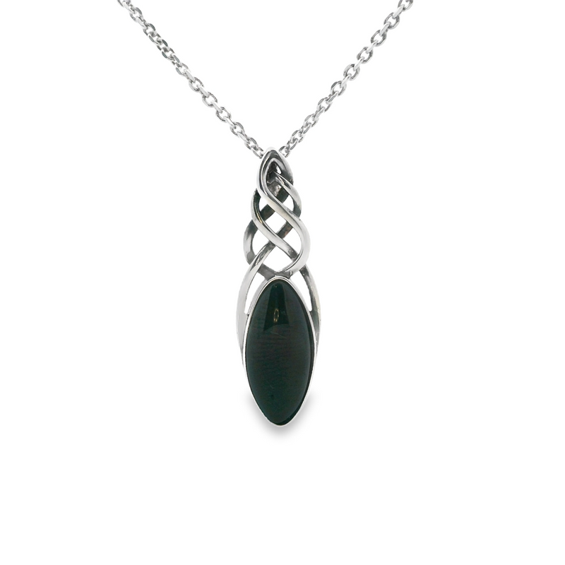 Sterling Silver Black Onyx Pendant & Chain