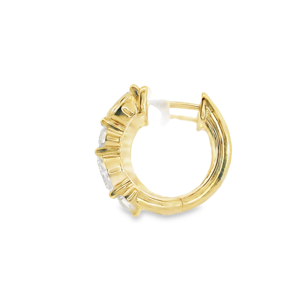 14K YG Diamond Hoops