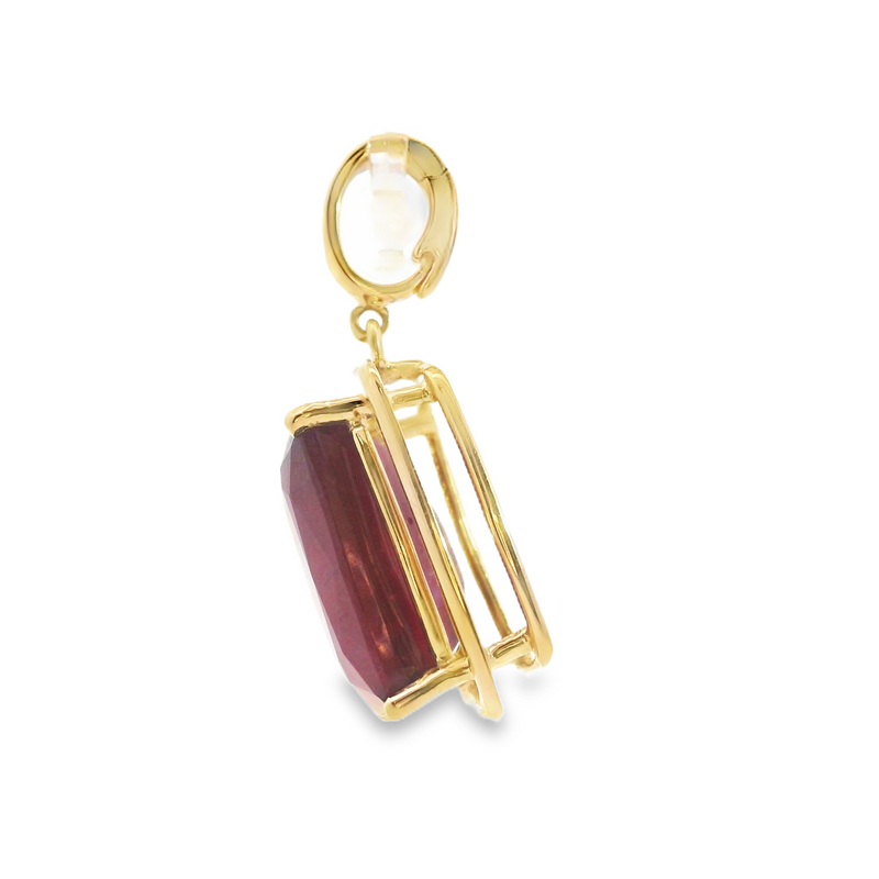 10K YG Synthetic Ruby Pendant