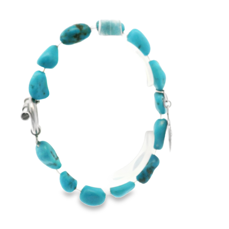 Sterling Silver "Peyote Bird" Artisan Designer Turquoise Bracelet