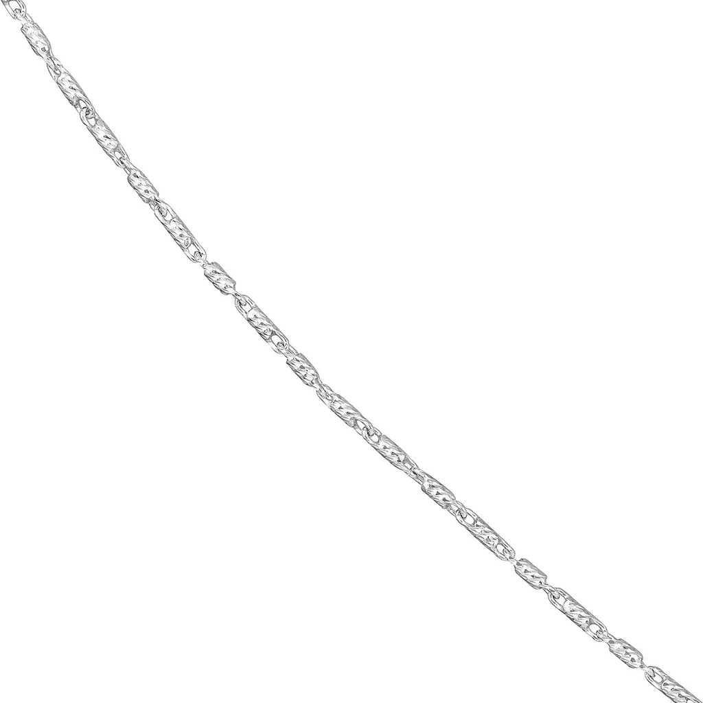 WG Diamond Cut Tube Bead Chain 18"