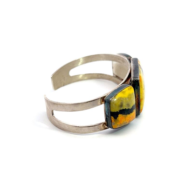 Sterling Silver Bumblebee Jasper Cuff Bracelet