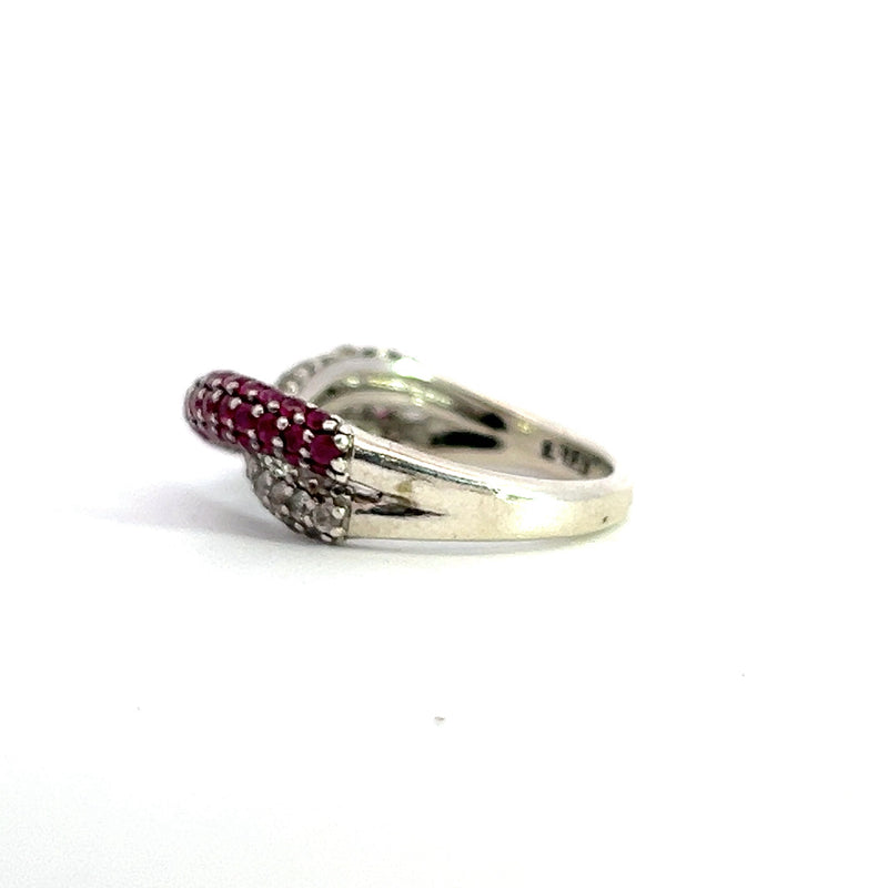 Sterling Silver Effy Ruby & White Sapphire Ring