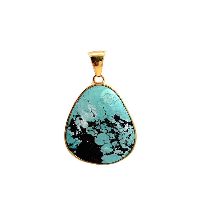 Gold Plated Turquoise Pendant