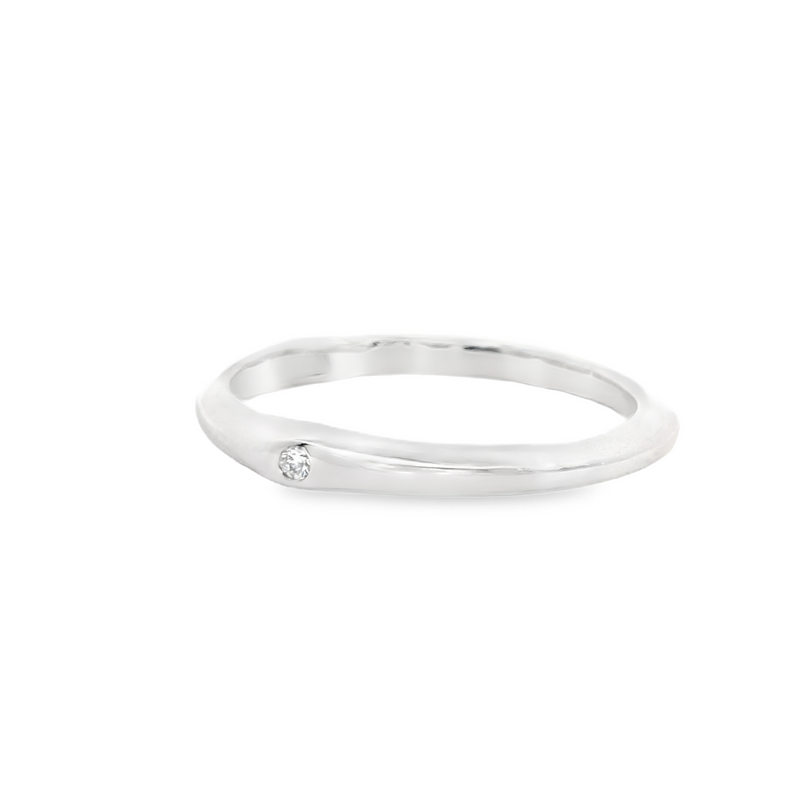 14K WG WEDDING BAND 0.01 CT TW
