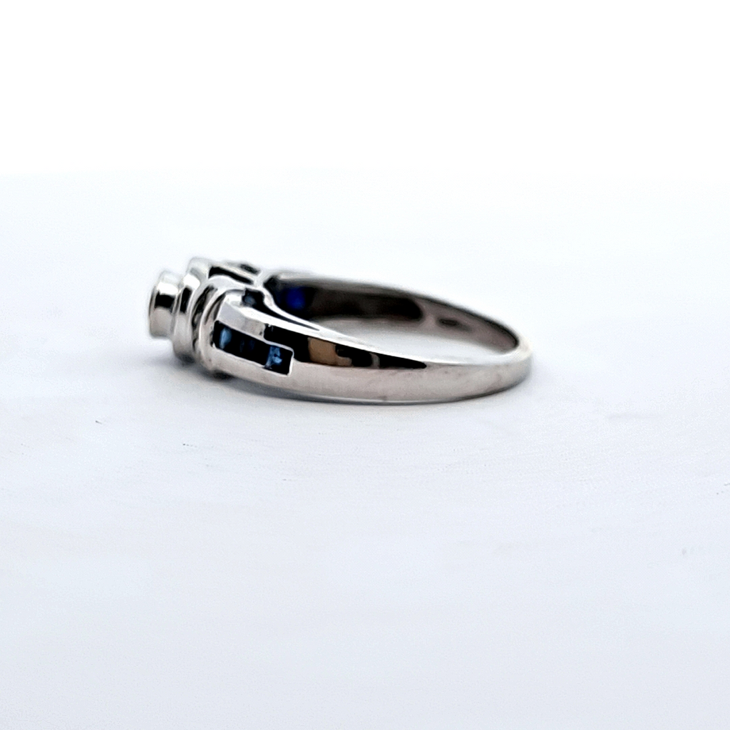 14K WG Sapphire & Diamond Ring