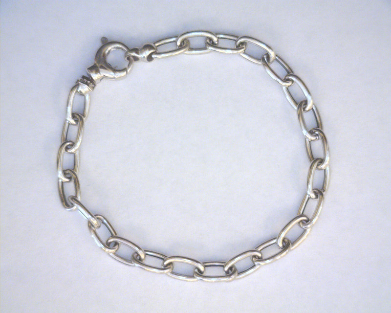 14K WG LINK BRACELET 7" 6.2 GR