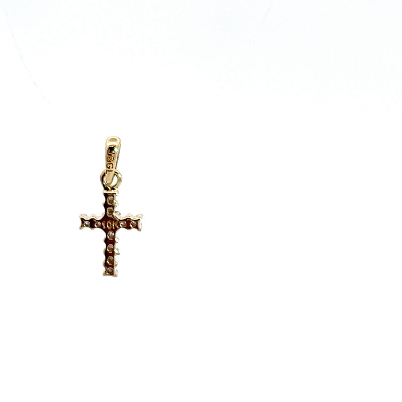 10K YELLOW GOLD DIAMOND CROSS