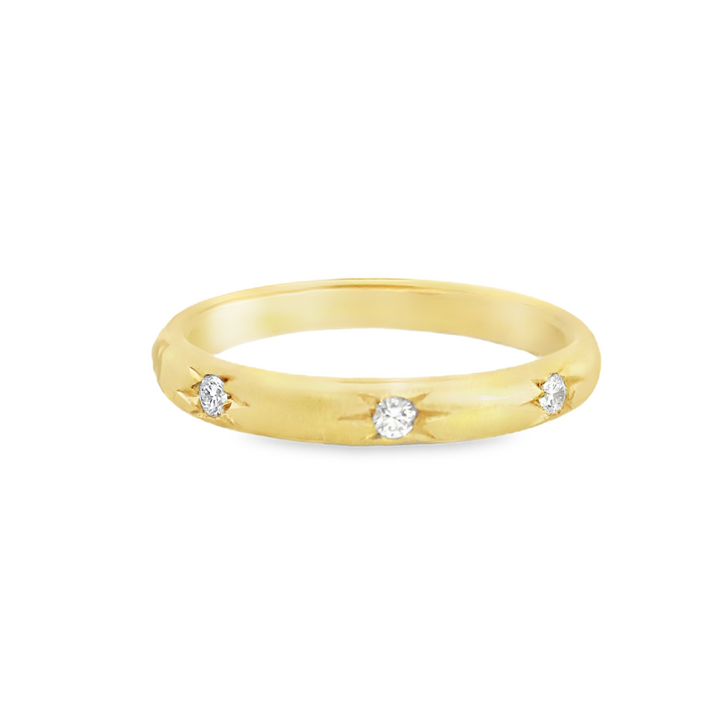 14K YG Diamond Band