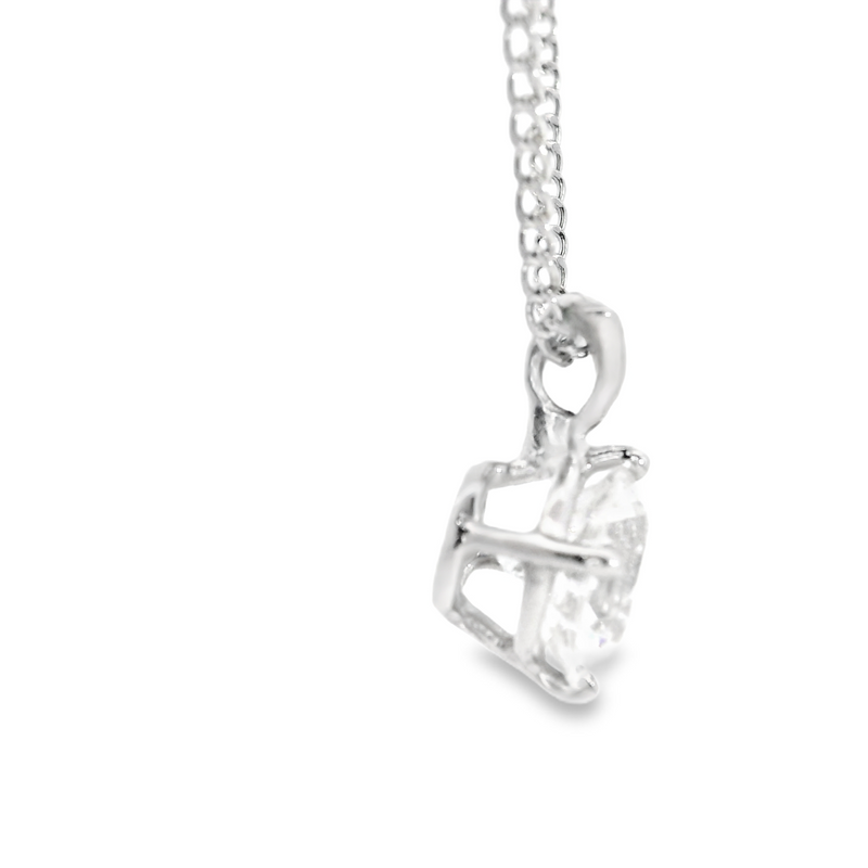 Sterling Silver CZ Pendant and 16" Link Chain