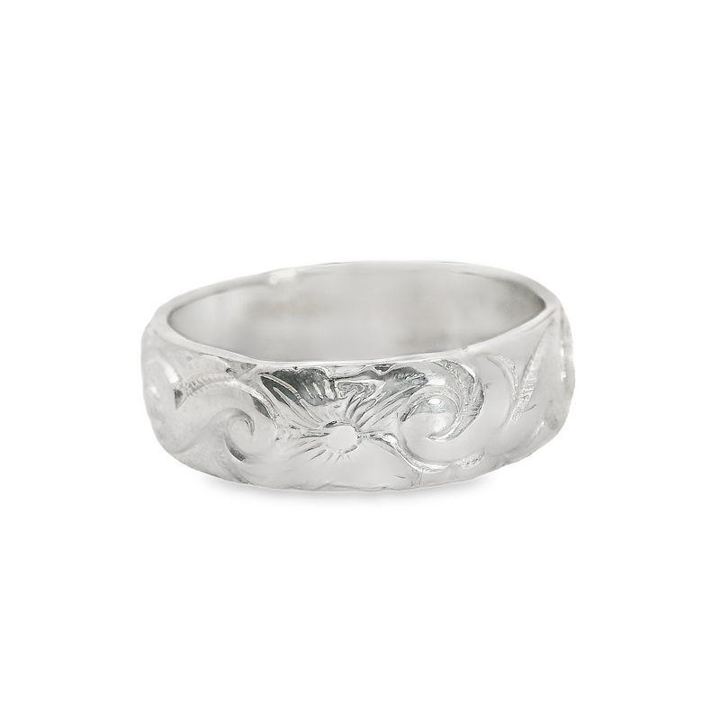 Sterling Silver Etched Band