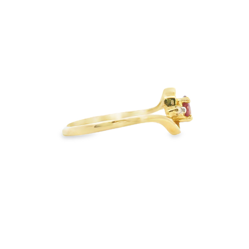 14K YG Ruby & Diamond Ring