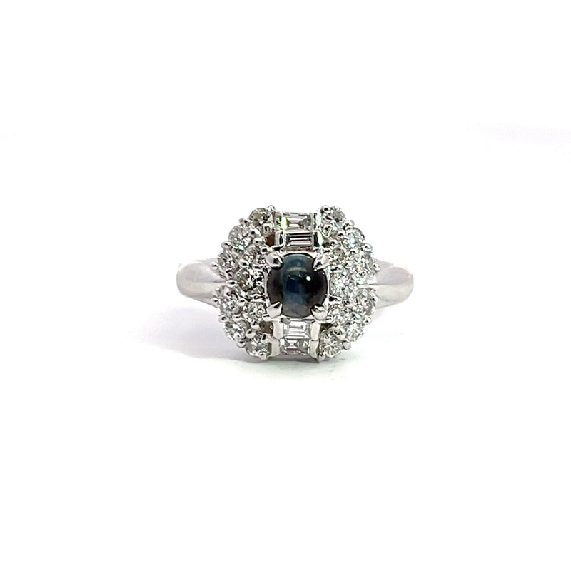 Platinum Catseye Alexandrite & Diamond Ring