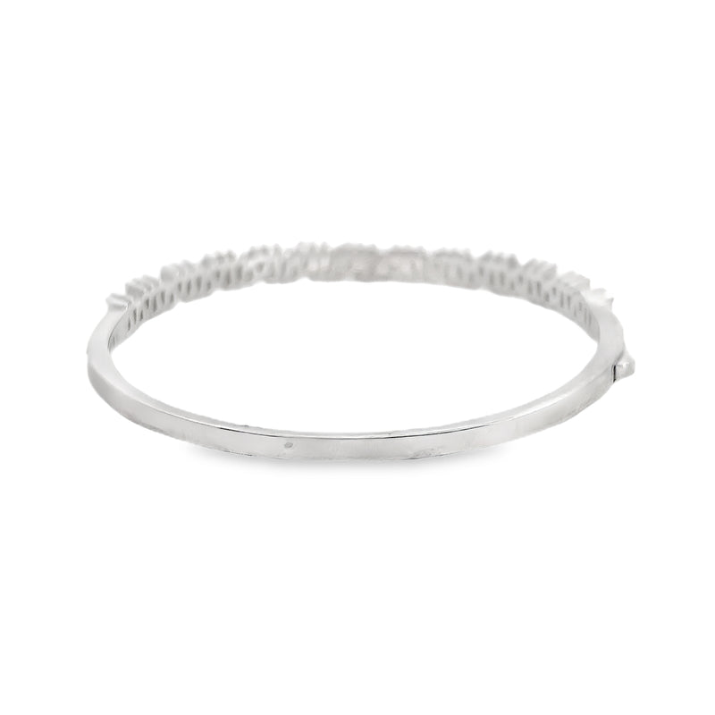 Sterling Silver CZ Bangle Bracelet