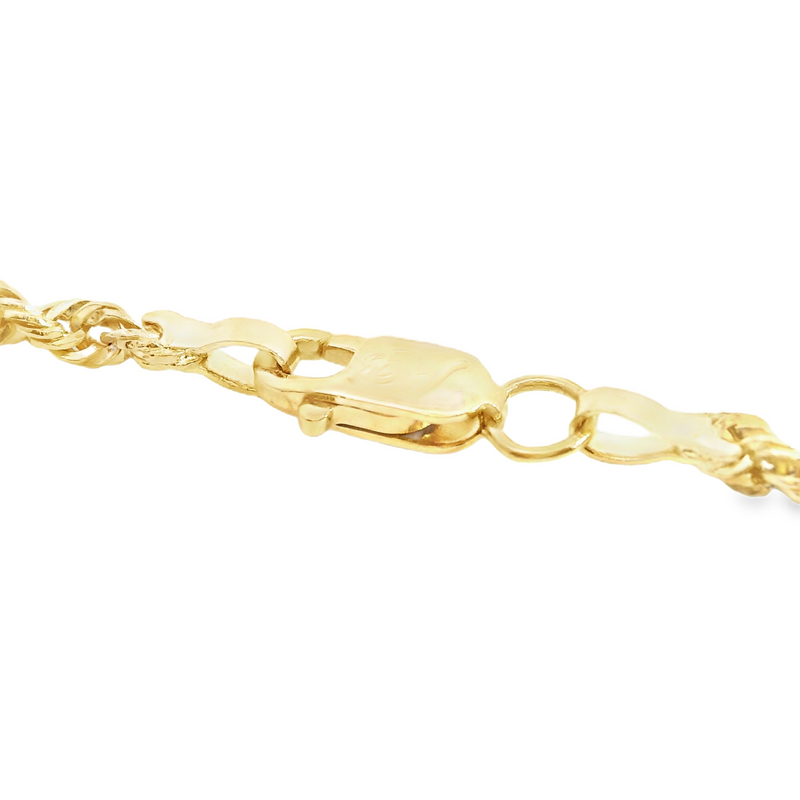 14K YG Diamond Cut Rope Chain
