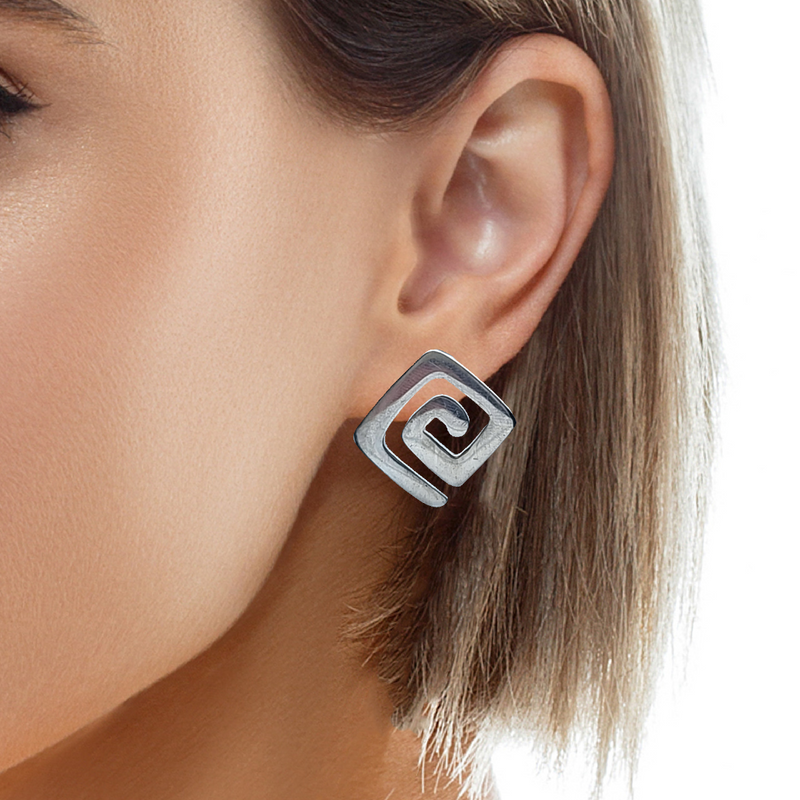 Sterling Silver Retired Silpada Geometric Earrings