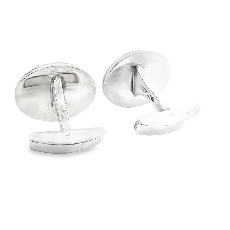 Tiffany & Co. SS & 14K YG Basket Weave Cufflinks