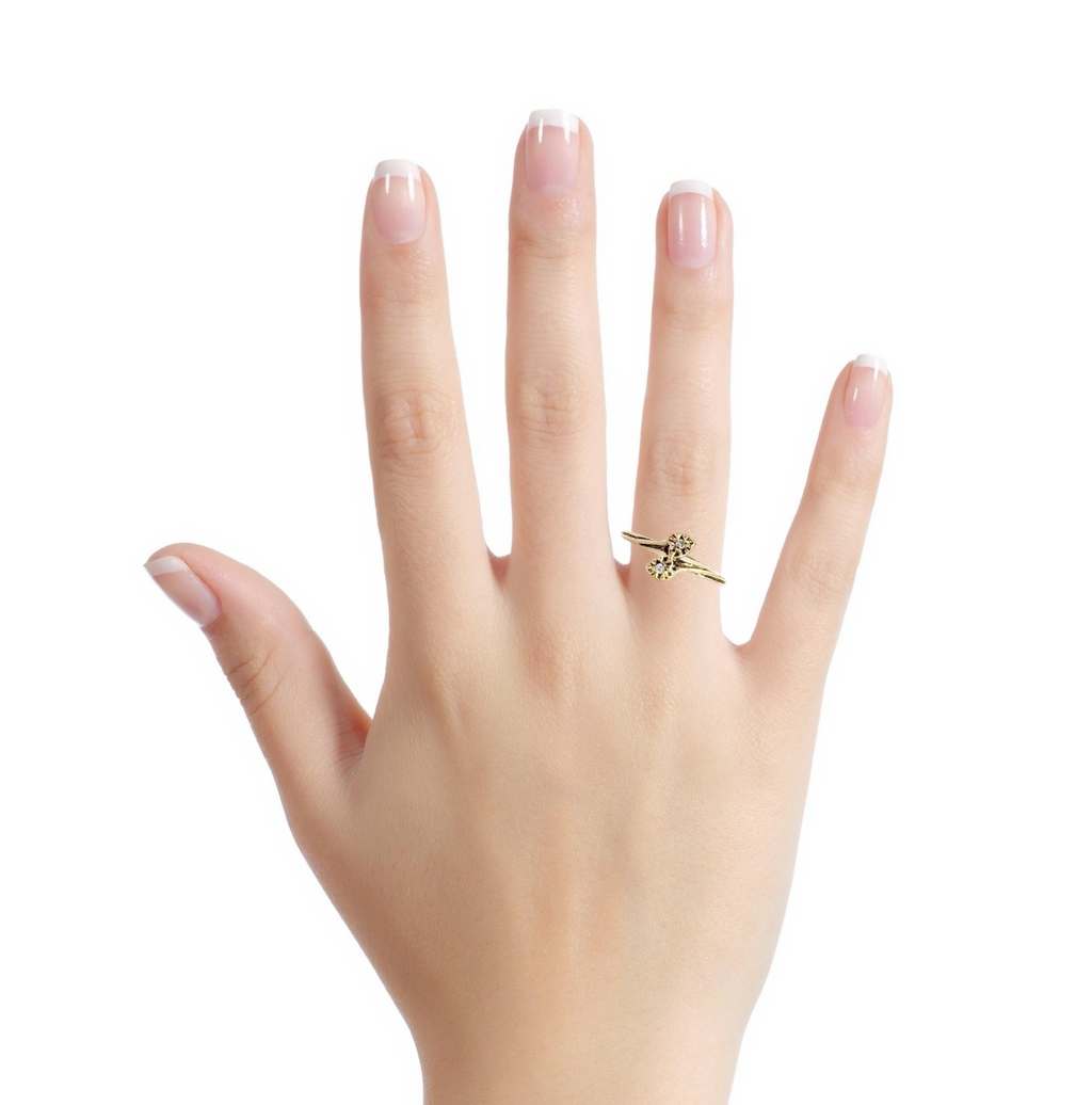 14K YG Heart Diamond Ring 0.02