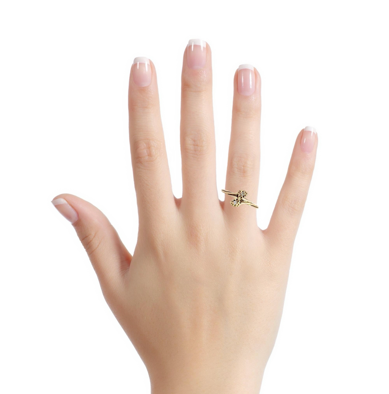 14K YG Heart Diamond Ring 0.02