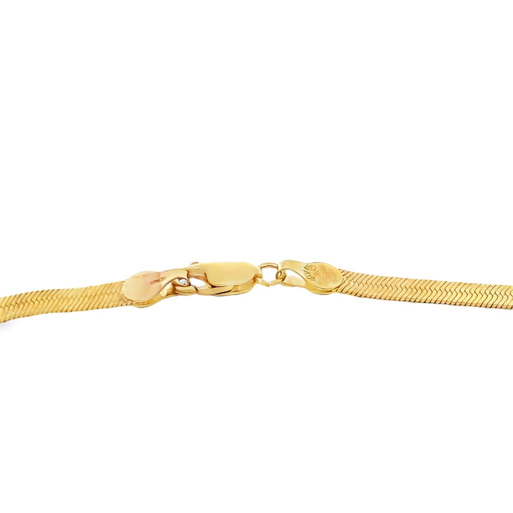 Gold Plated Sterling Silver Herringbone Chain 24" 6.0MM