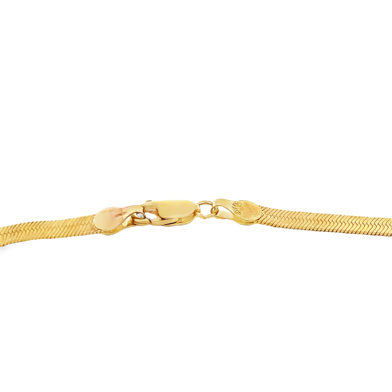 Gold Plated Sterling Silver Herringbone Chain 24" 6.0MM