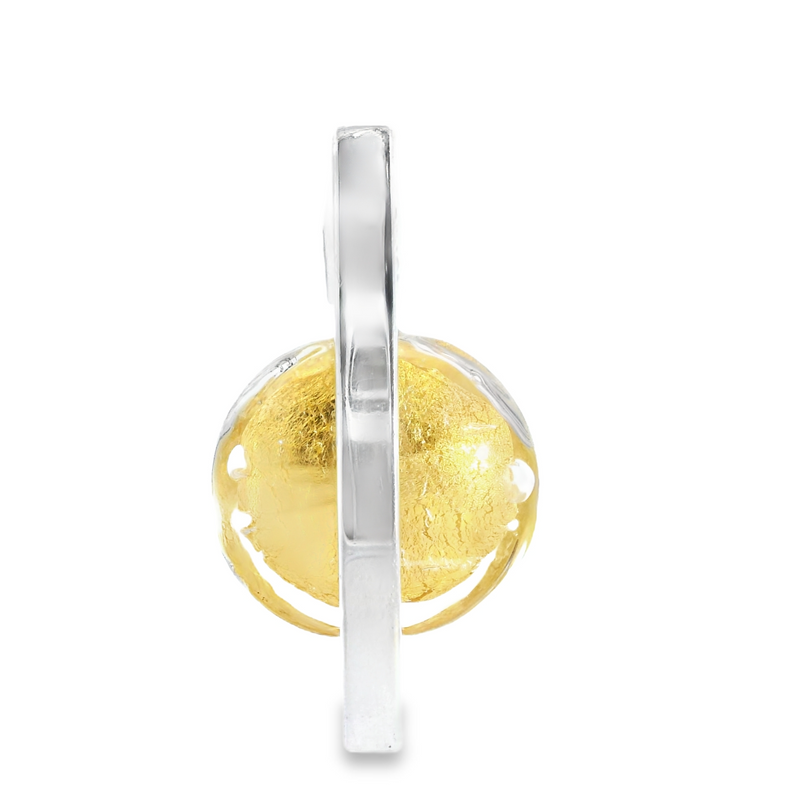 Sterling Sliver and Yellow Glass Pendant