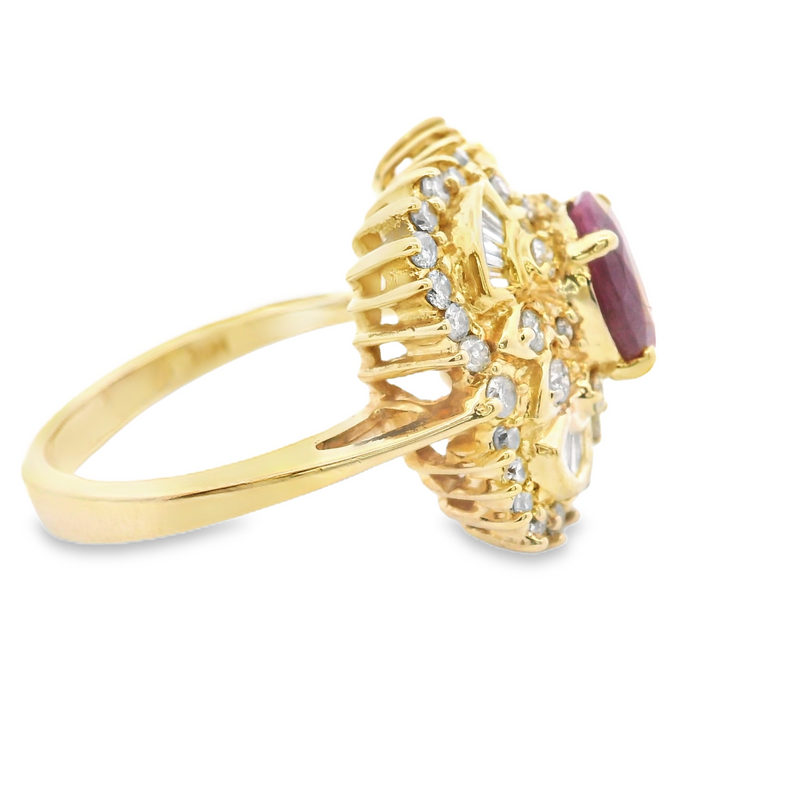 Effy 14K YG Ruby & Diamond Ring