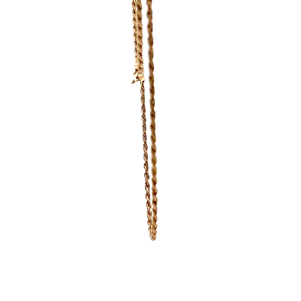 14K YG Diamond Cut Rope Chain