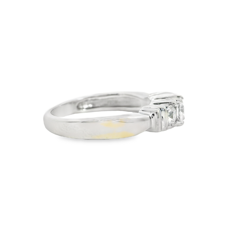 14K WG 3 Stone Diamond Ring