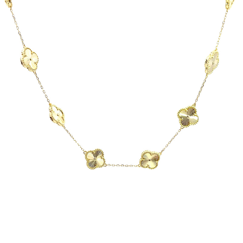 Gold Plated Clover Station Necklace