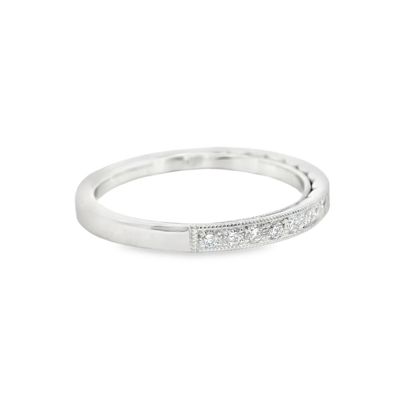 14K WG Milgrain Diamond Band