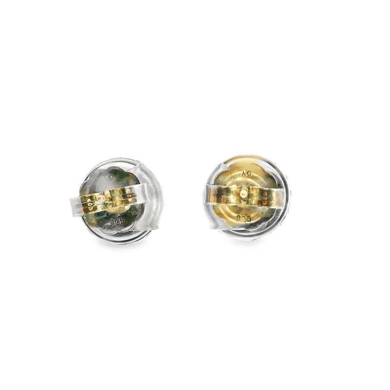 David Yurman Sterling Silver & 14K YG Amethyst Stud Earrings