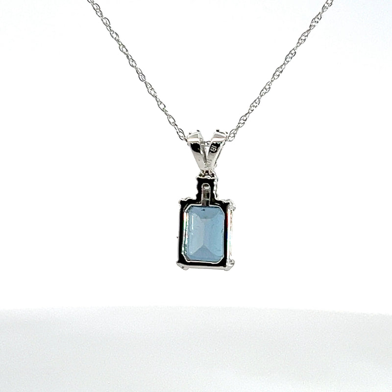 10K WG London Blue Topaz & Diamond pendant