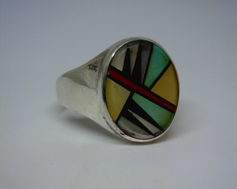 SS GEM INLAY RING