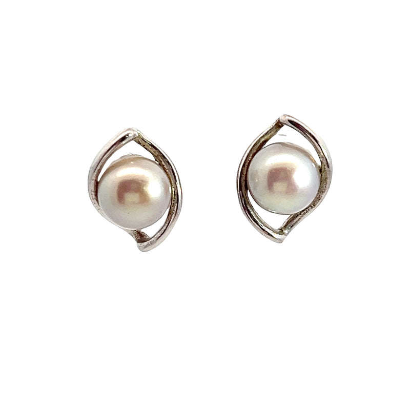 Sterling Silver Grey Pearl Earrings