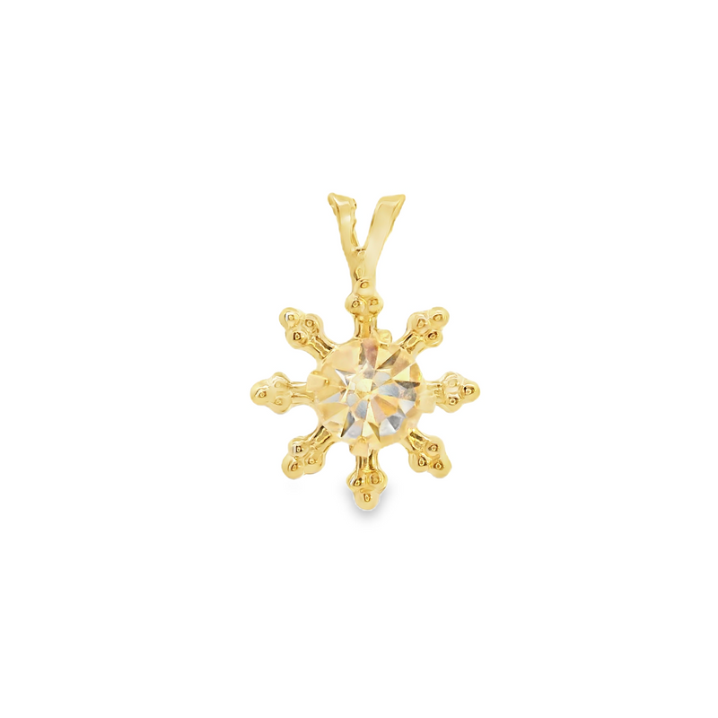 14K YG Solitaire Pendant