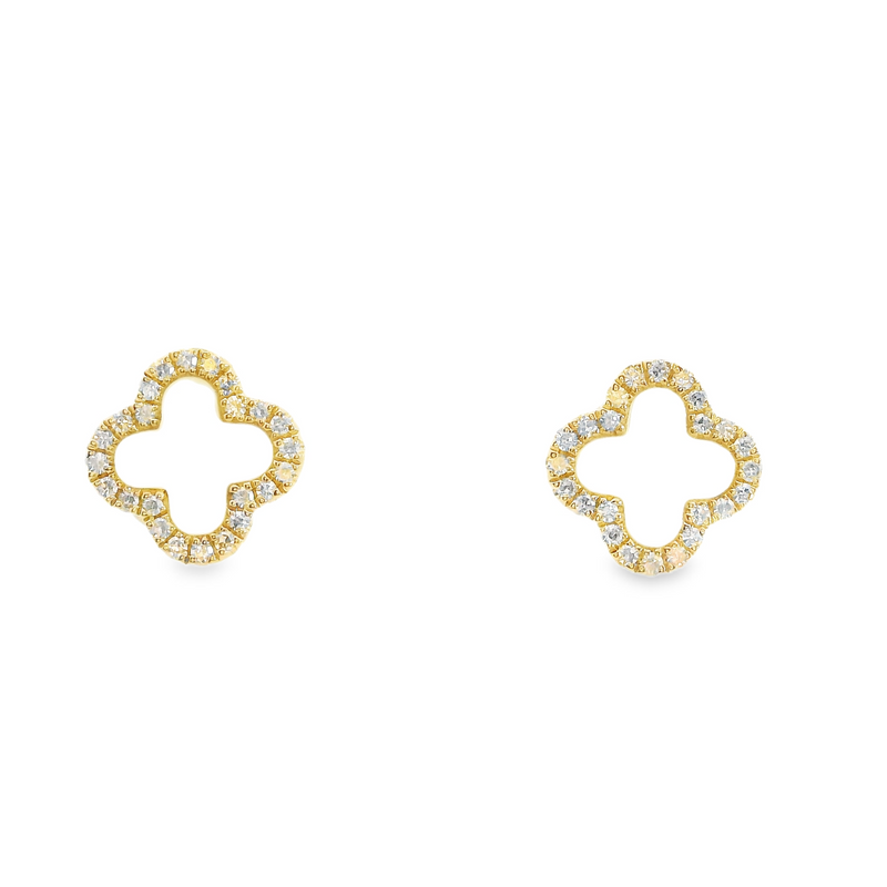 14K YG Mother of Pearl & Diamond Earrings