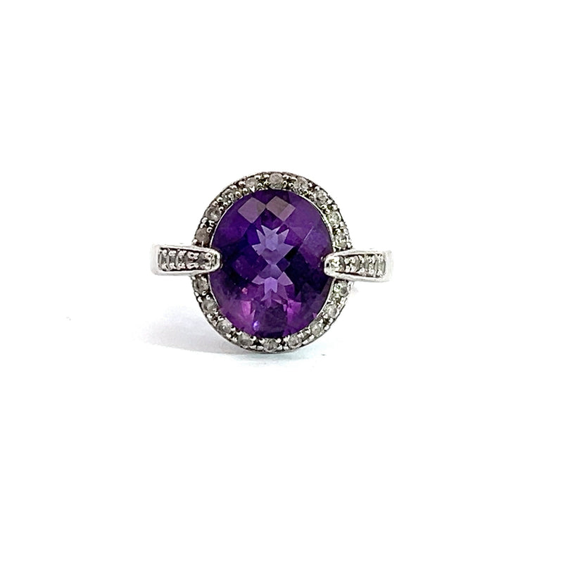 Sterling Silver Amethyst & White Sapphire Ring