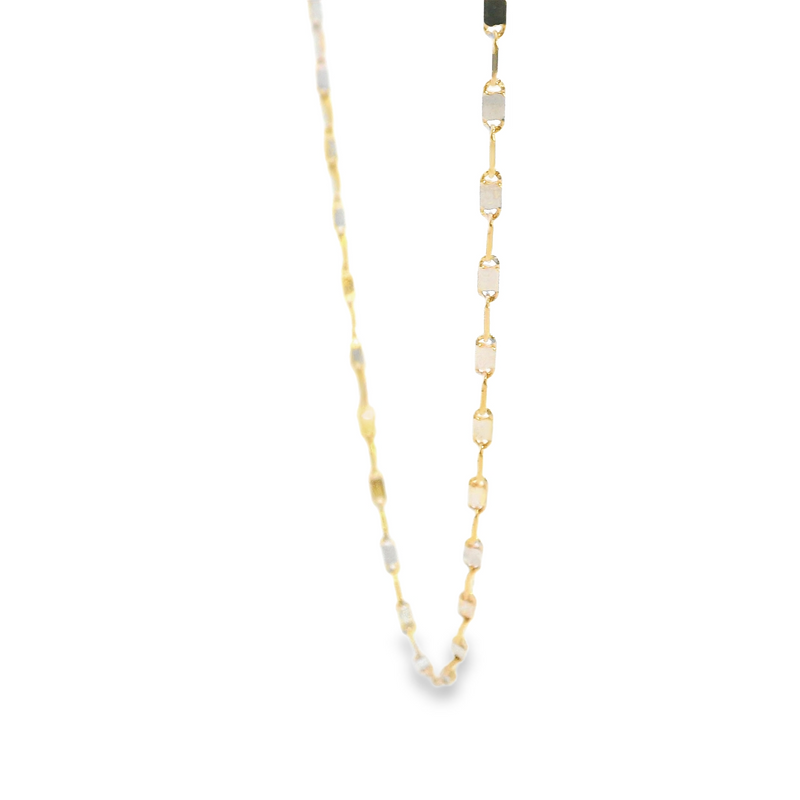 14K Two Tone 20" Fancy Link Chain