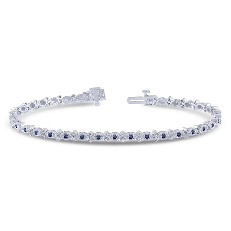 10K WG SAPPHIRE/DIAMOND BRACELET