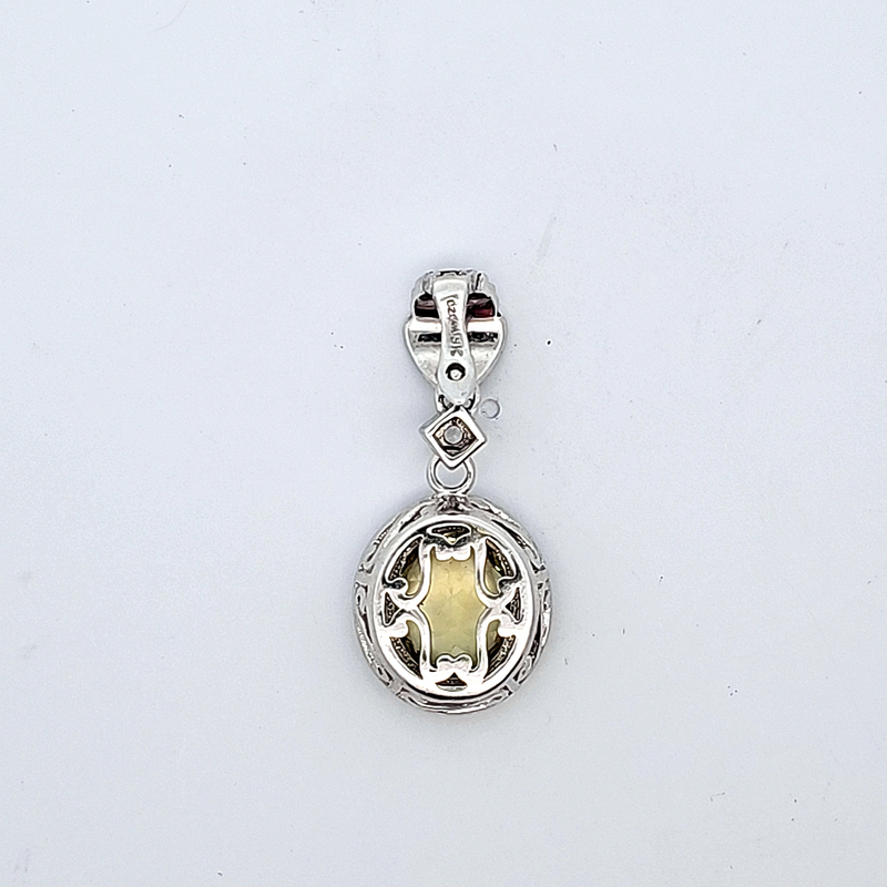 Sterling Silver & 18K YG Lemon Quartz & White Topaz Pendant