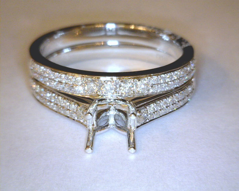 14K WG DIAMOND ENGAGEMENT RING SET