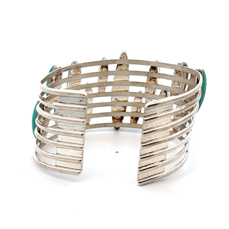 Sterling Silver Wide Turquoise Cuff Bracelet